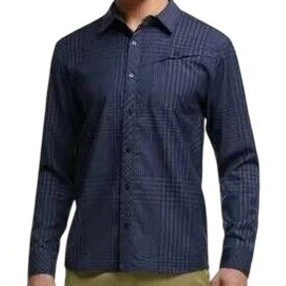Icebreaker Mens S Admiral Plaid Departure Long Sleeve Button‎ Up Shirt